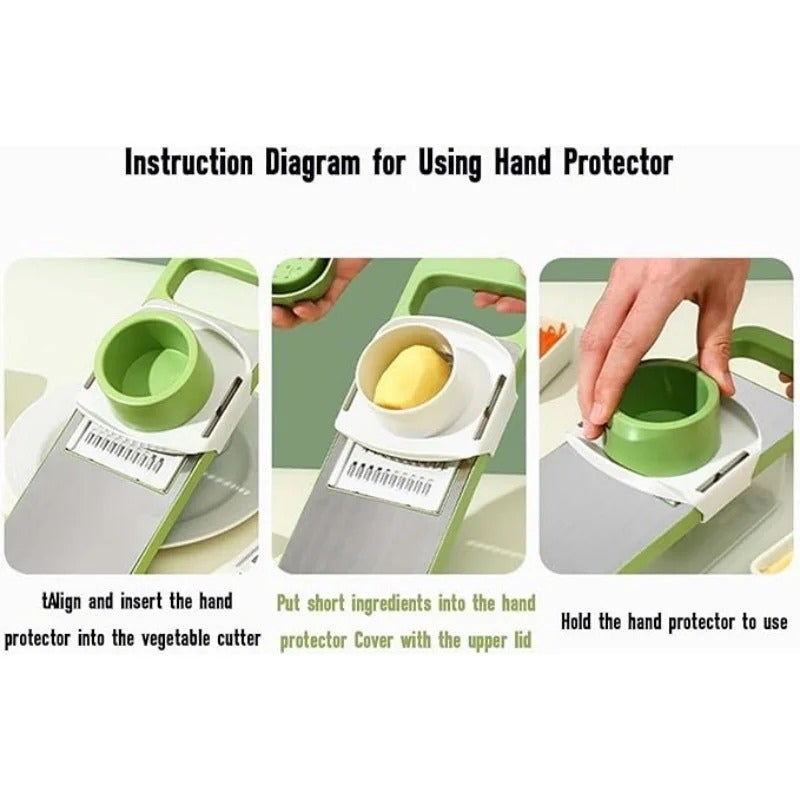 7-Piece Stainless Steel Mandoline Slicer, One-Click Switching, for Potatoes & Carrots - Image 5