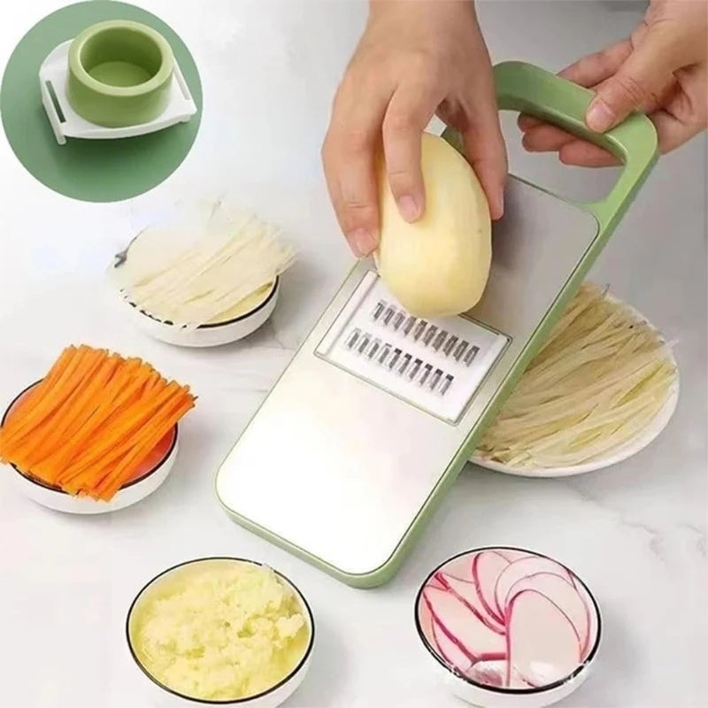 7-Piece Stainless Steel Mandoline Slicer, One-Click Switching, for Potatoes & Carrots - Image 3