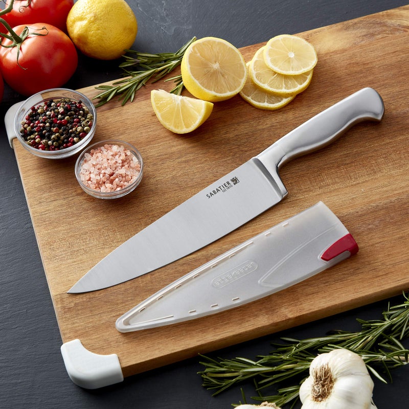 Sabatier Forged Stainless Steel Slicing Knife with Edgekeeper Self-Sharpening Blade Cover, High-Carbon Stainless Steel Kitchen Knife, Razor-Sharp Knife to Cut Fruit, Vegetables and more, 8-Inch - Image 2
