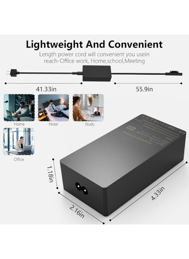 شاحن لابتوب USB-C بقدرة 65W متوافق مع أجهزة Surface Pro Book Go يدعم شحن سريع 44W 36W 24W - Image 3