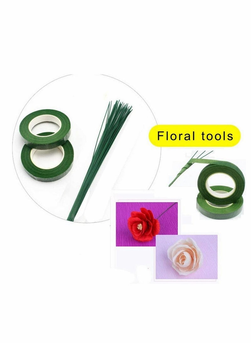 KASTWAVE Floral Arrangement Kit, Floral Tapes & Wraps Wire Cutter Green Tape 22 Guage Stem Wire 26 Greenl for Bouquet Wrap Florist - Image 3