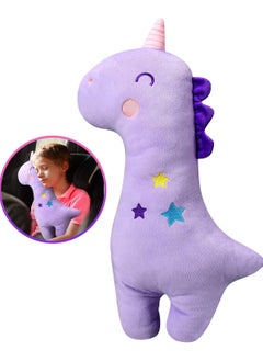 Unicorn Seat Belt Pillow Kids Unicorn Seat Belt Cover, Vehicle Shoulder Pads, Car Seatbelt Cushion for Kids, Seat Strap Pillows Kids, Animal Travel Pillow (Purple)