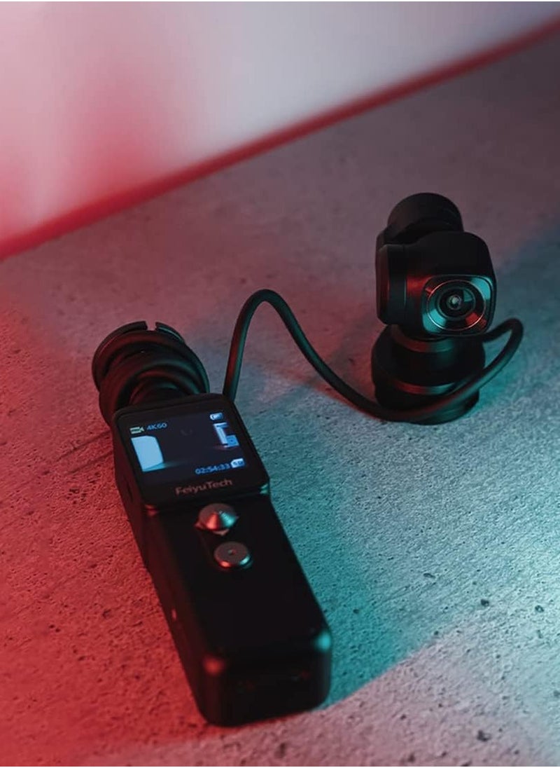 FeiyuTech FeiyuTech Pocket 2S 4K Action Camera with Detachable Lens | 130° Wide-Angle, Image Stabilization, 90cm Extension Cable & Breakpoint Recording – Ultra-Portable Vlog Cam  - Image 4