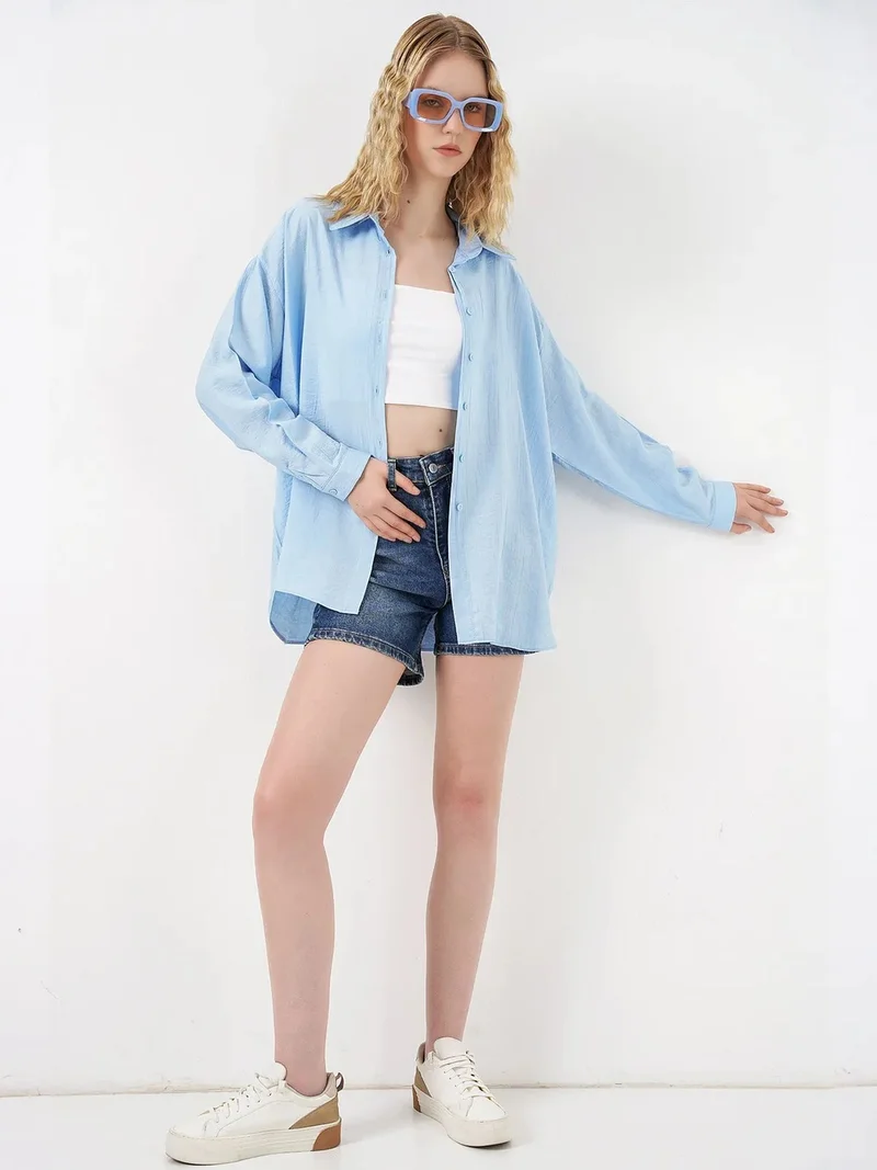 بيغ دارت BDART Oversized Long-Sleeve Button-Up Shirt