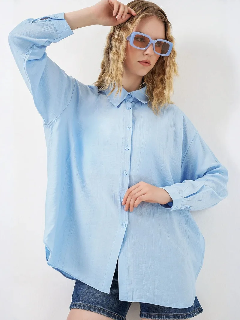 بيغ دارت BDART Oversized Long-Sleeve Button-Up Shirt
