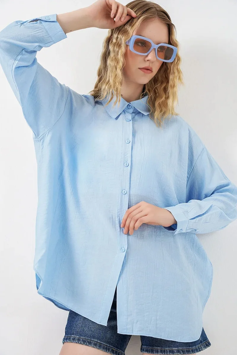 BDART Oversized Long-Sleeve Button-Up Shirt