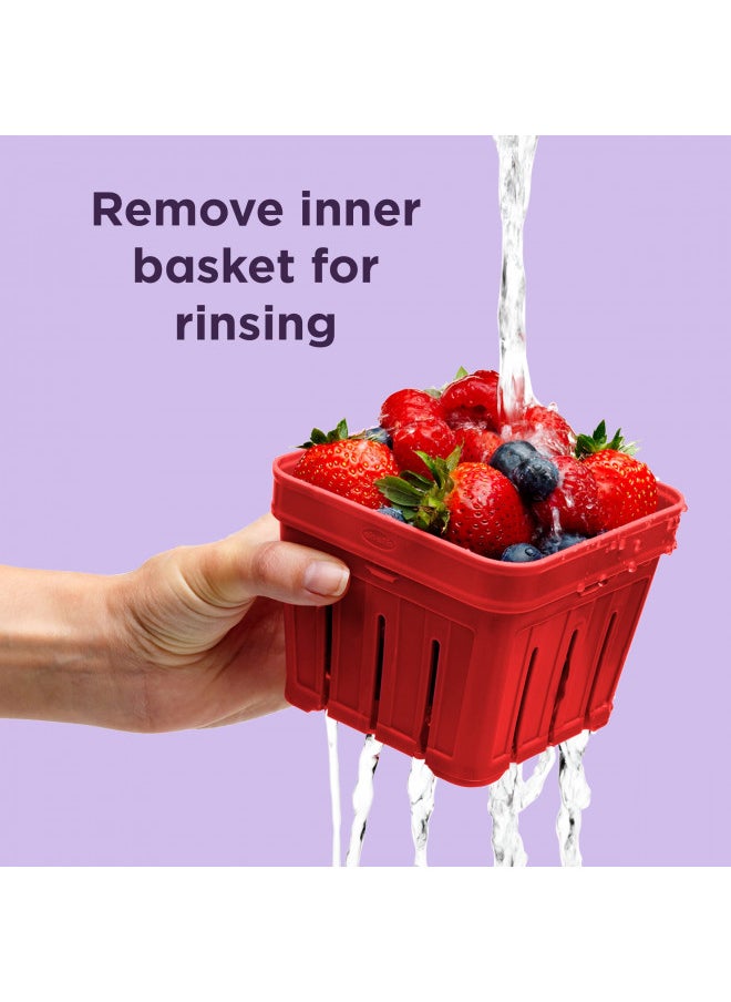 Chef'n Bramble Berry Basket and Colander (1-Quart, Cherry)
