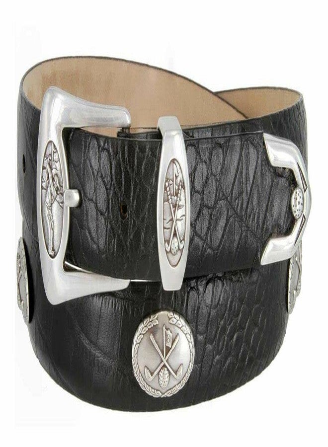Belts.com BC3109 Italian Calfskin Genuine Leather Designer Golf Dress Belt 1-1/8"(30mm) Wide (Alligator Black, 38) - Image 1