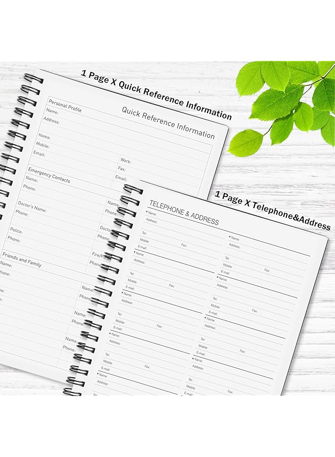 erorex Daily Planner Undated To Do List Notebook Hourly Schedules Spiral Appointment Planner For Men And Women Pvc Hardcover Elastic Closure Inner Pocket 8.3 X 5.8 Black  - Image 5