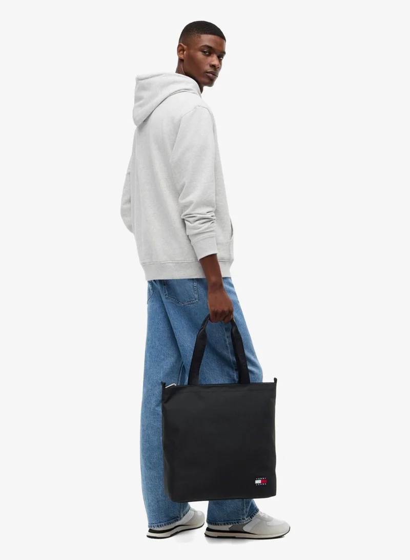 Tommy Jeans Black Essential Logo Strap Tote Bag  | Best Price UAE