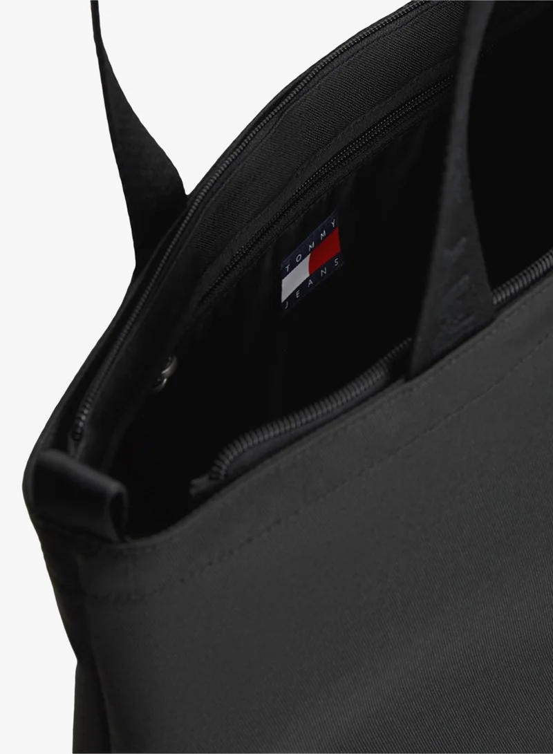 Tommy Jeans Black Essential Logo Strap Tote Bag  | Best Price UAE