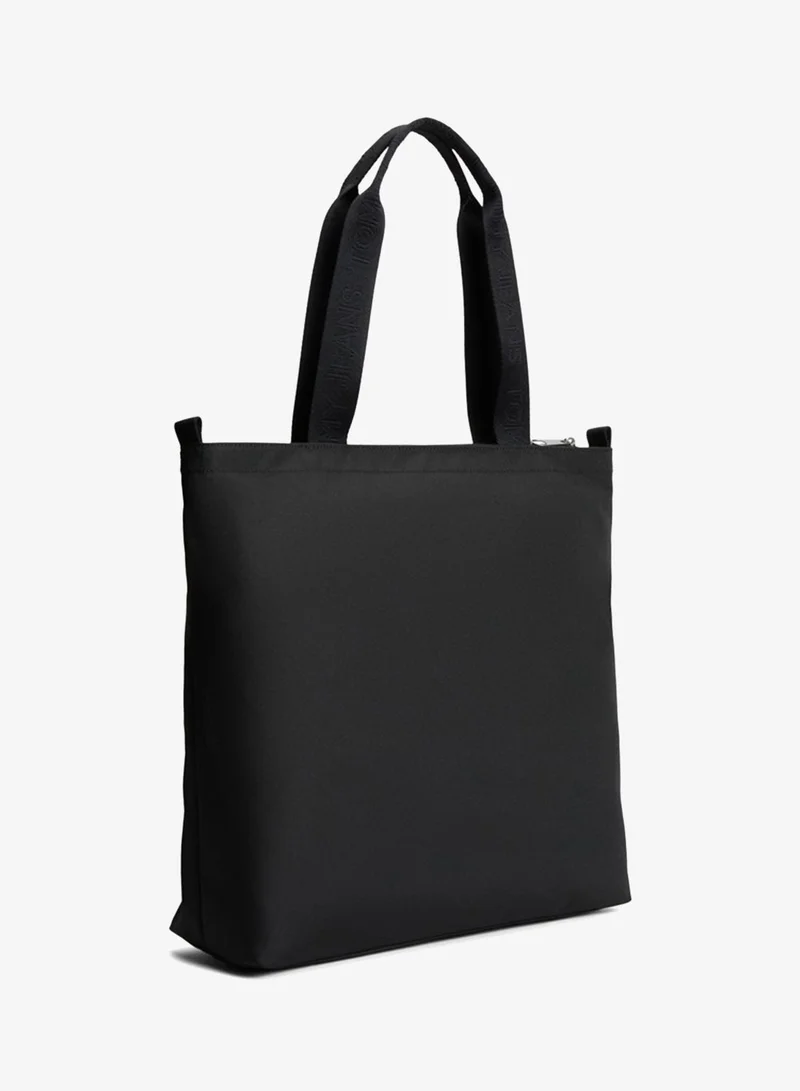 Tommy Jeans Black Essential Logo Strap Tote Bag  | Best Price UAE