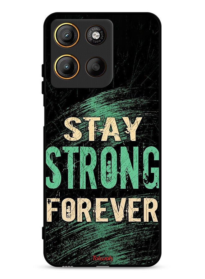 Tolwak Motorola Moto G15 Protective Case Cover Stay Strong Forever