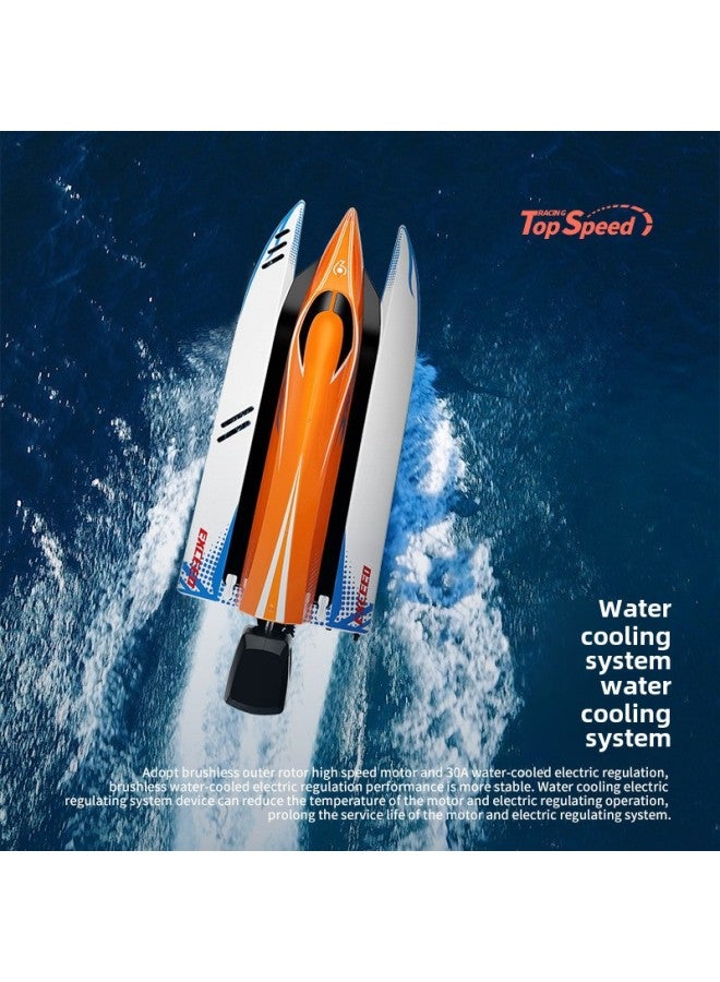 Weili WL915-A Remote Control Boat Water Boat Model Toy Full-scale Brushless High-speed Speedboat Anti-rollover Remote Control Boat-Color:WL915-A Red (brushless Motor + Automatic Turning + Low Power Alarm)  - Image 3