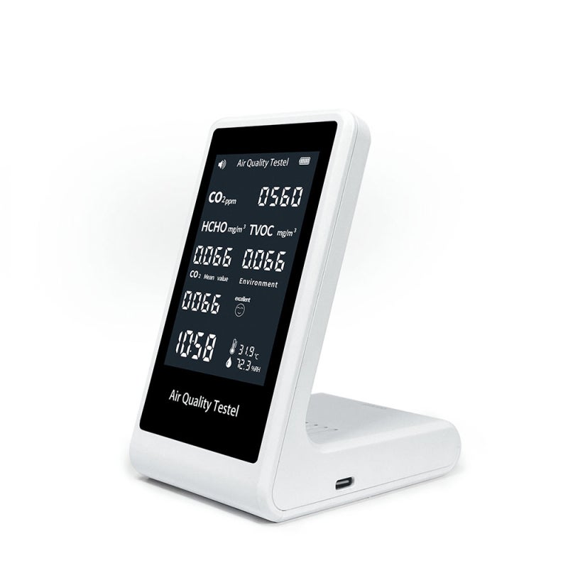Indoor Portable CO2 Detector Multifunctional Thermohygrometer Home Digital Air Detector Intelligent Air Quality Analyzer Household Air Pollution Monitor - Image 1