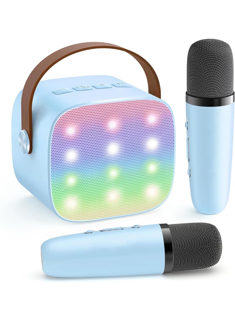 Kids Portable Bluetooth Karaoke Machine Speaker Set with 2 Wireless Microphones & 18 Pre-Loaded Songs – Musical Singing Toy & Birthday Gift for Boys & Girls Aged 3-8+ Years (Multicolor) - Image 1