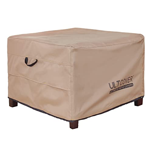 ULTCOVER Waterproof Patio Ottoman Cover Square Outdoor Side Table Furniture Covers Size 32L x 32W x 20H inch - Image 1