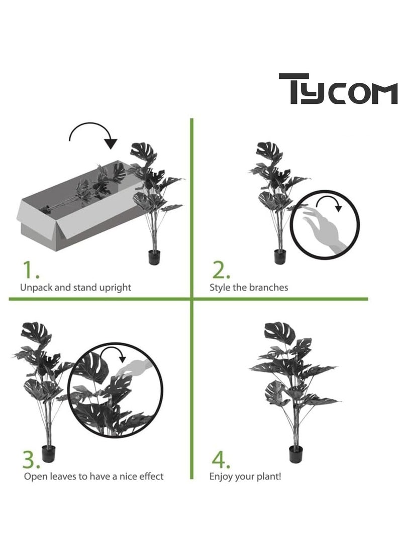 TYCOM Artificial Tree Fake Plants Fake Trees Faux Plants Indoor Realistic Plants for Office Home Room Store Decor Height 150 CM Monstera.  - Image 4