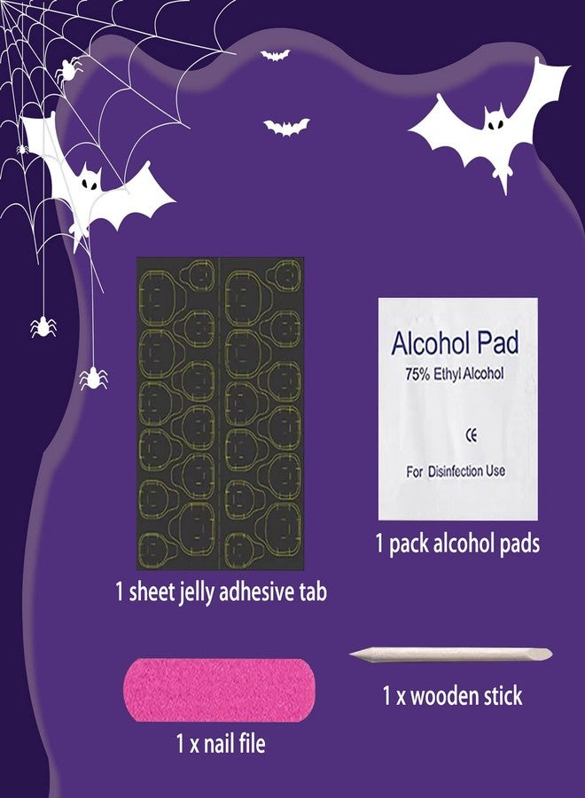 GRITOSE 24Pcs Halloween Press on Nails Long Stiletto Fake Nails Scary Halloween False Nails with Red Blood Design Glossy Full Cover Halloween Nails Press ons Reusable Stick on Nail for Women Manicure Decor - Image 4