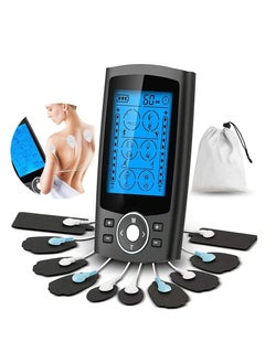 MHD Dual Channel 24 Modes Digital Electric Shock Therapy Pulse Massager TENS Unit Muscle Stimulator Machine for Back, Neck, Sciatica, Nerve Pain Relief with 10 Pads, Dust-Proof Drawstring Storage Bag  - Image 1