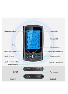 MHD Dual Channel 24 Modes Digital Electric Shock Therapy Pulse Massager TENS Unit Muscle Stimulator Machine for Back, Neck, Sciatica, Nerve Pain Relief with 10 Pads, Dust-Proof Drawstring Storage Bag  - Image 3