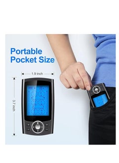 MHD Dual Channel 24 Modes Digital Electric Shock Therapy Pulse Massager TENS Unit Muscle Stimulator Machine for Back, Neck, Sciatica, Nerve Pain Relief with 10 Pads, Dust-Proof Drawstring Storage Bag  - Image 4