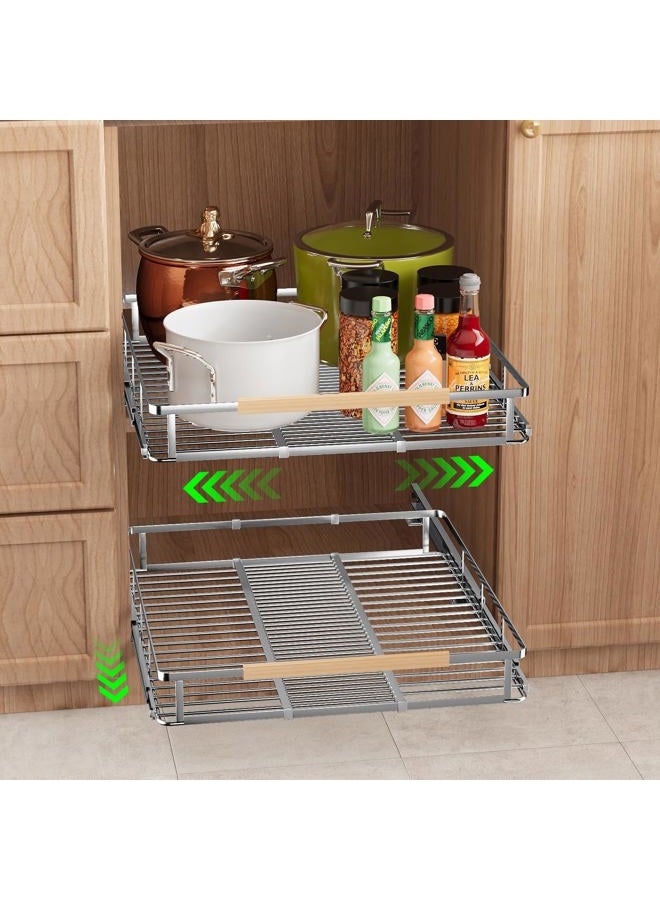 SOFRON Expandable Pull Out Drawers for Cabinets, Kitchen Cabinet Slide Out Shelves, Adjustable Roll Out Drawers, Medium 1 Pack - Image 5
