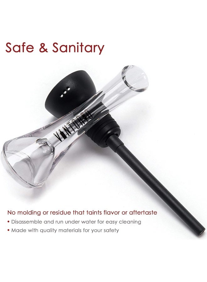 Vintorio Wine Aerator Pourer - Premium Aerating Pourer And Decanter Spout (Black)  - Image 5