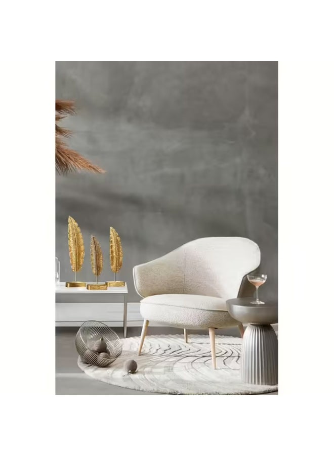 NAMA 3-piece Polyester decorative feather set, gold color - Image 5