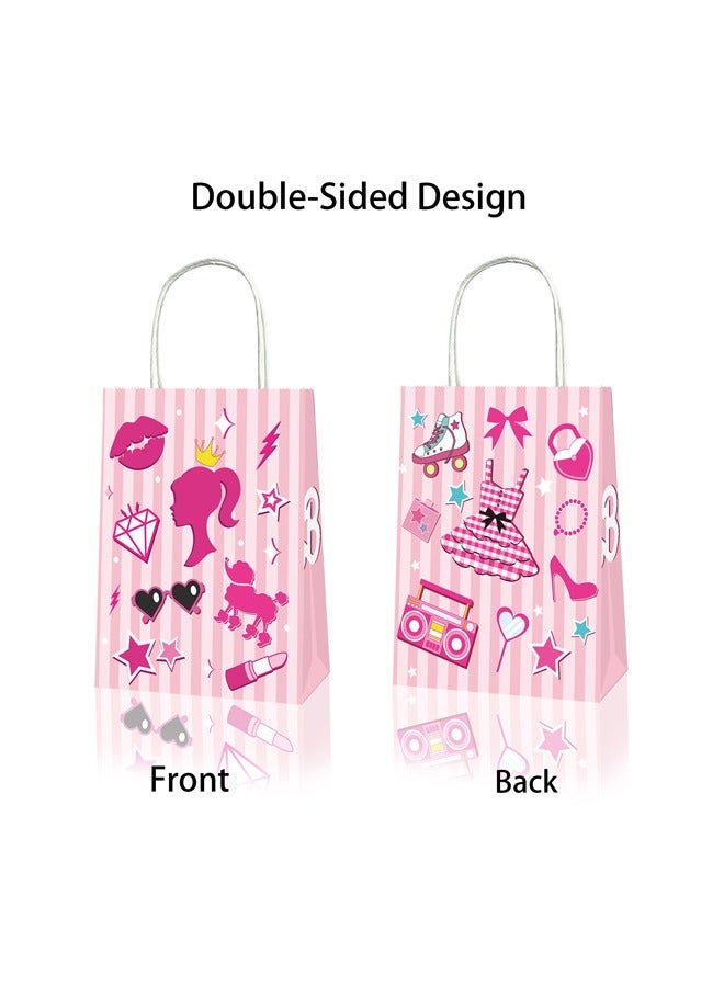 Zeemey 24 PCS Barbie Children's Gift Bags – Large & Small Gift Bags for Girls, Children's Gift Wrapping, Birthday Gift Bag Set, Distribution Bags for Children's Birthday Gifts, Gifts and Distributions 21*16*8 - Image 4