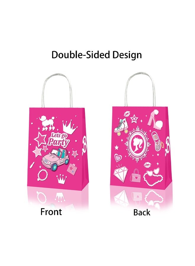 Zeemey 24 PCS Barbie Children's Gift Bags – Large & Small Gift Bags for Girls, Children's Gift Wrapping, Birthday Gift Bag Set, Distribution Bags for Children's Birthday Gifts, Gifts and Distributions 21*16*8 - Image 3