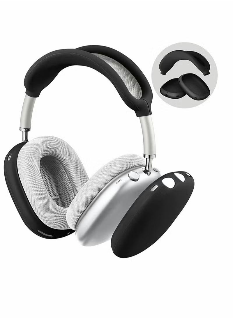 Generic - Silicone Case Cover for AirPods Max Headphones Anti Scratch Ear Cups Cover and Headband Cover for AirPods Max Accessories Skin Protector Accessories Black - Image 1