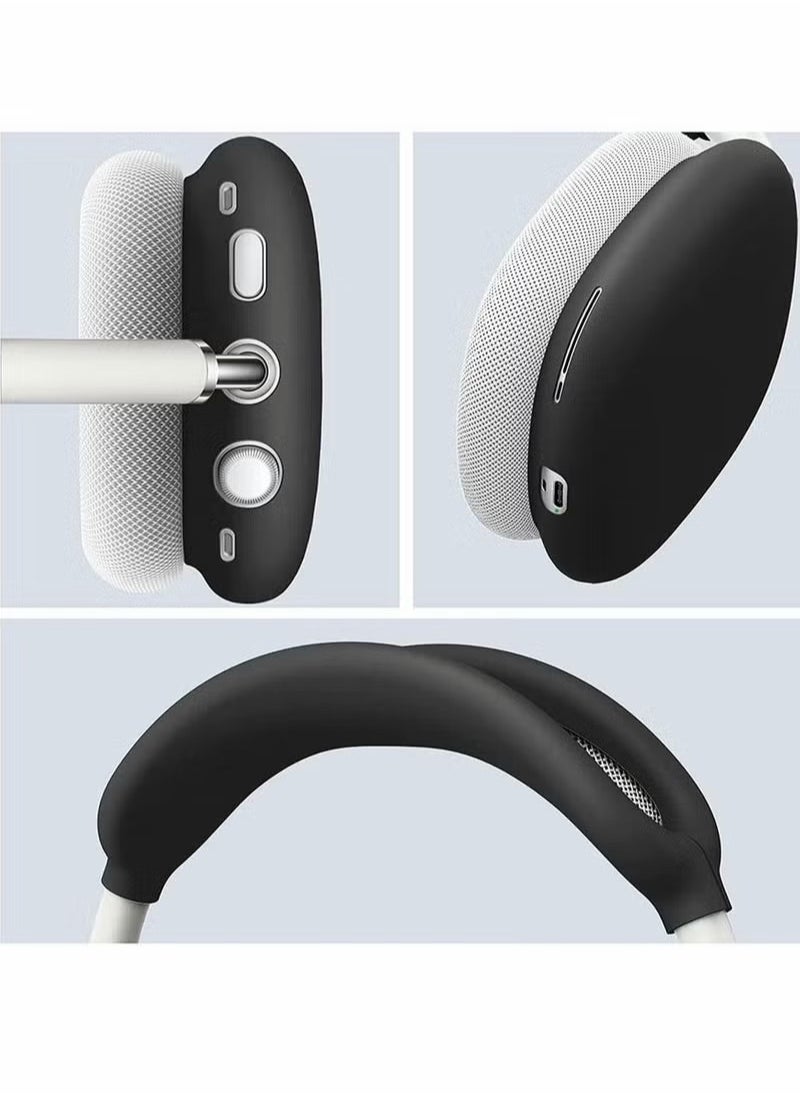 Generic - Silicone Case Cover for AirPods Max Headphones Anti Scratch Ear Cups Cover and Headband Cover for AirPods Max Accessories Skin Protector Accessories Black - Image 1