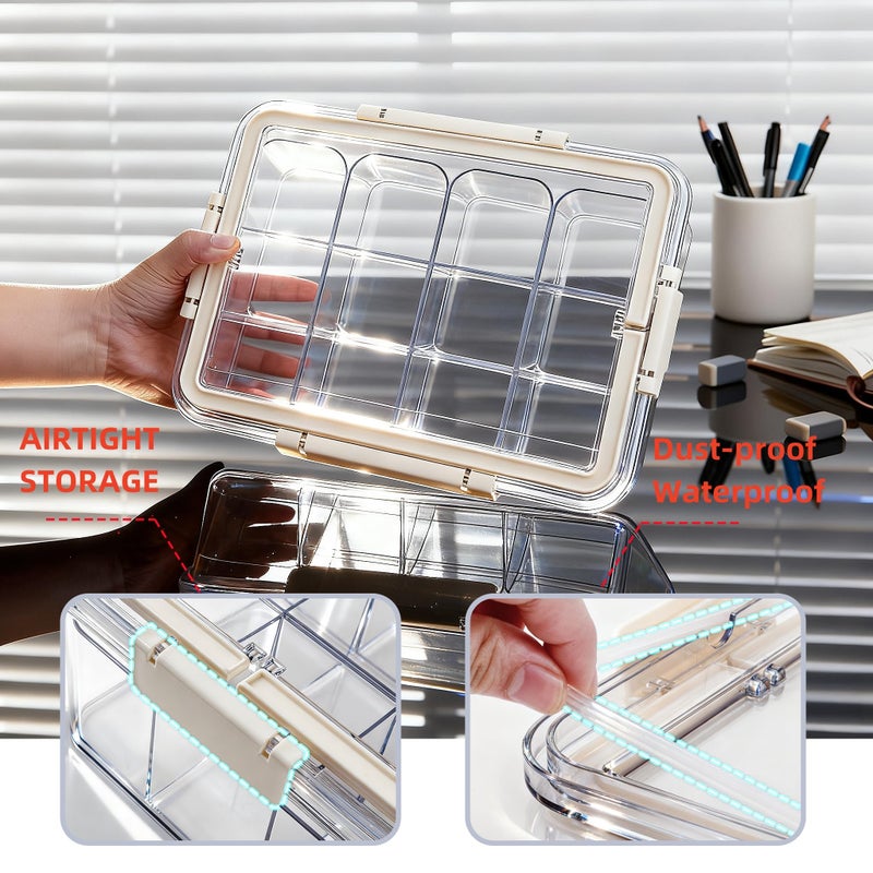 PUGED MTG Card Storage Box 3100+ Acrylic Large Trading Card Box Clear Organizer Display Case with Portable Handle 4 Removable Case for MTG TCG Cards - Image 2