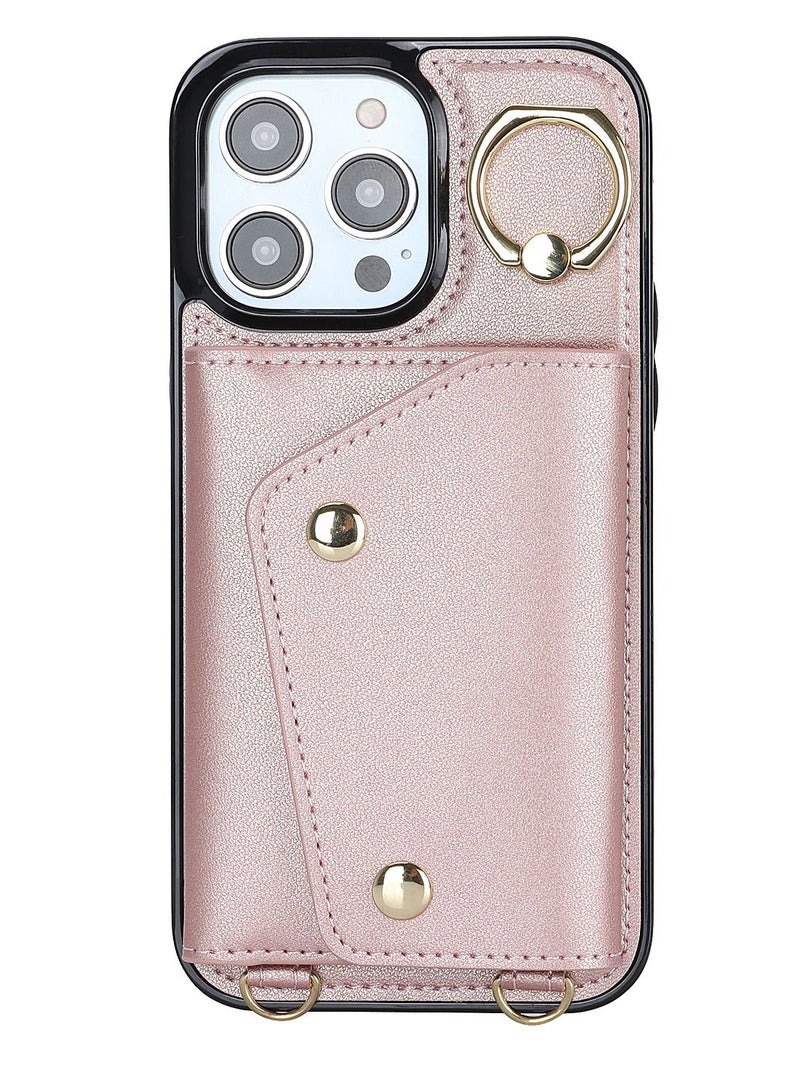 Suteni Flip Cover Crossbody Band Card Slots Leather Phone Case for iPhone - Image 1