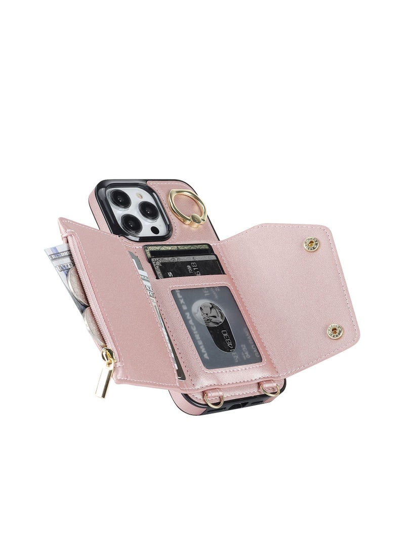 Suteni Flip Cover Crossbody Band Card Slots Leather Phone Case for iPhone - Image 3