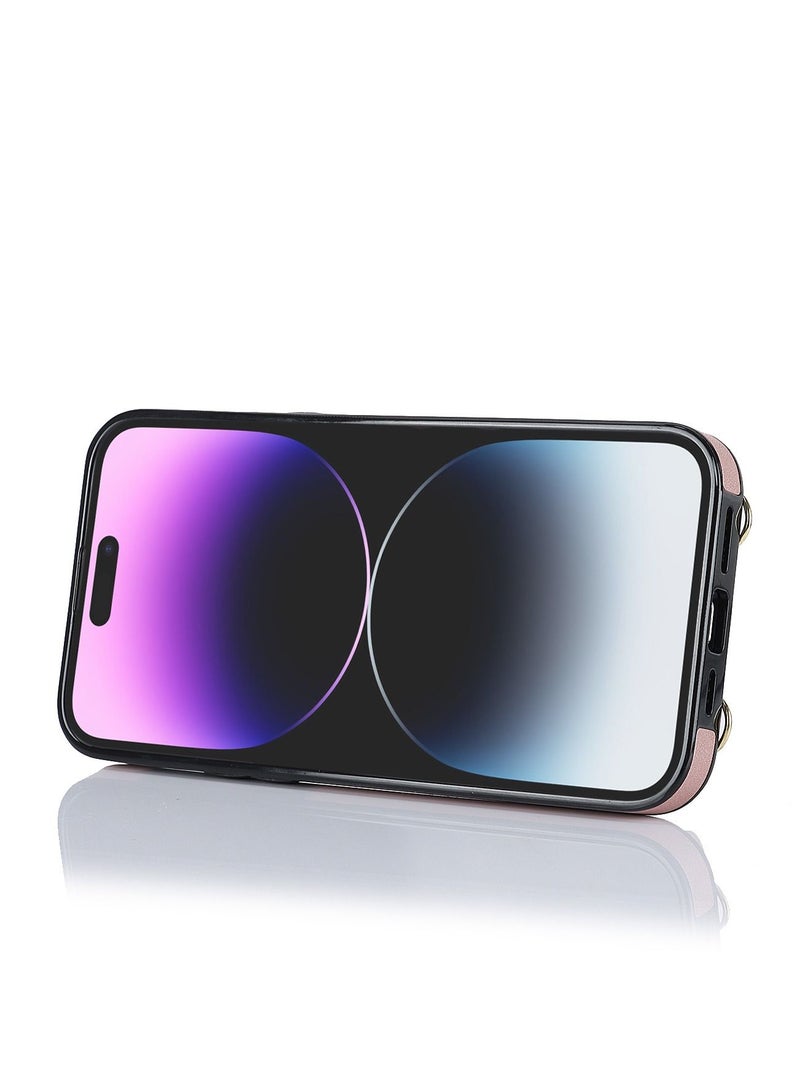 Suteni Flip Cover Crossbody Band Card Slots Leather Phone Case for iPhone - Image 2