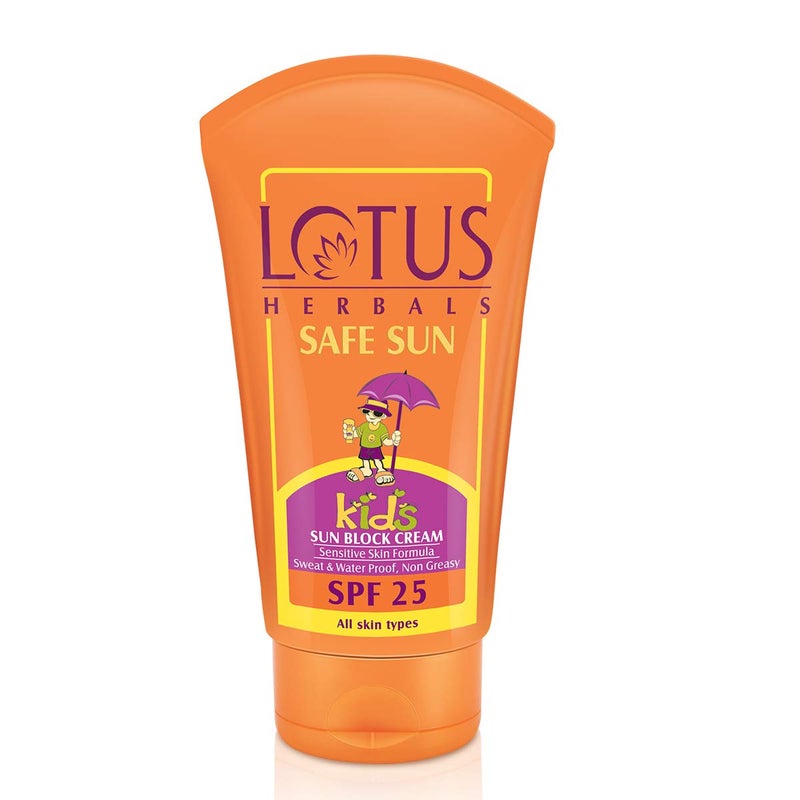 LOTUS HERBALS Lotus Herbals Lotus Safe Sun Kids Sunblock Cream SPF 25 Sensitive Skin Formula Sweat Waterproof Sunscreen 50g  - Image 1