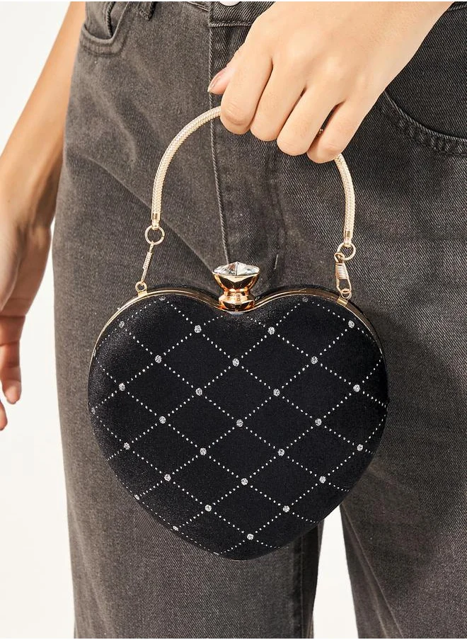 Styli Heart Clutch with Chain Strap