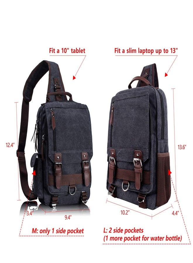 Leaper Retro Canvas Messenger Bag for Men Crossbody Bag Sling Bag Women Shoulder Bag Crossbody Handbags Mens Satchel Black, L - Image 5