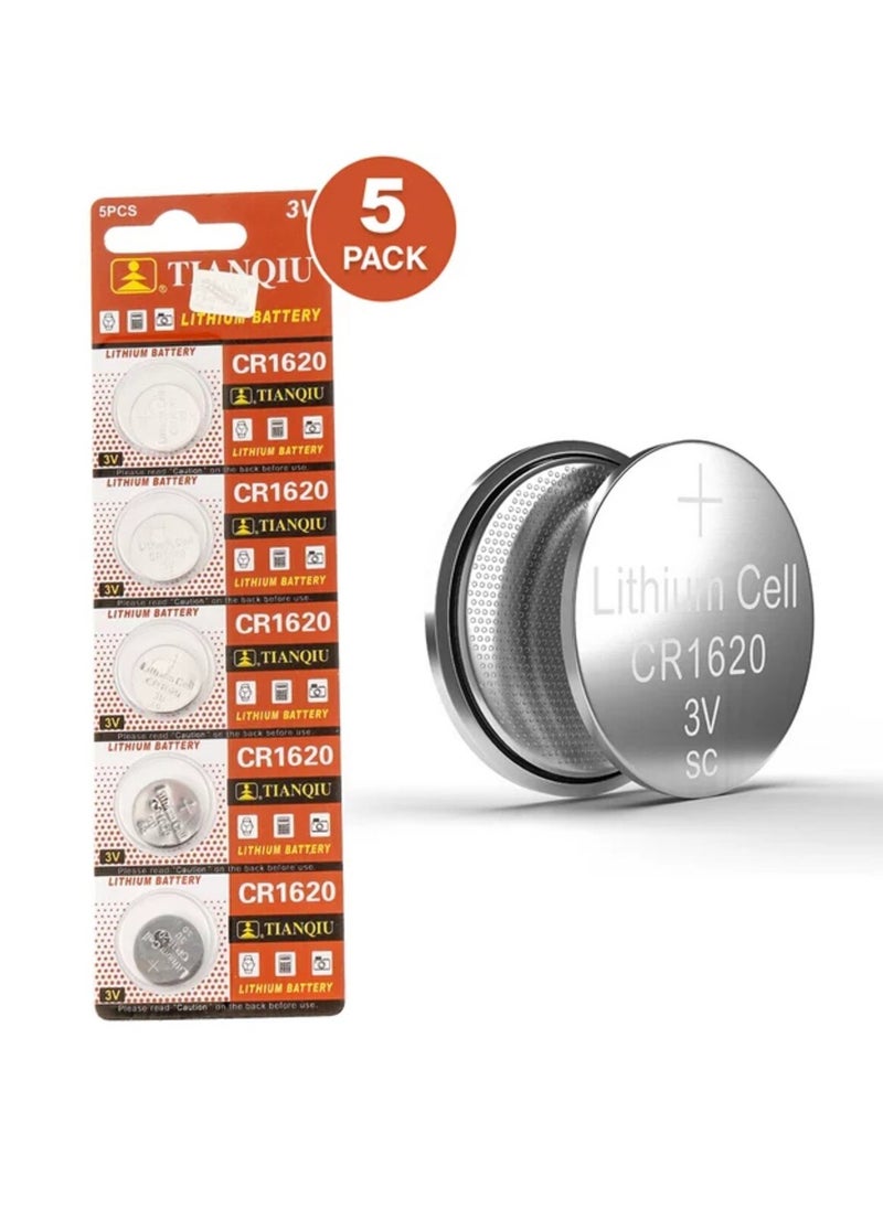 TIANQIU 5-Pieces Tianqiu CR1620 Lithium 3V Batteries  - Image 1