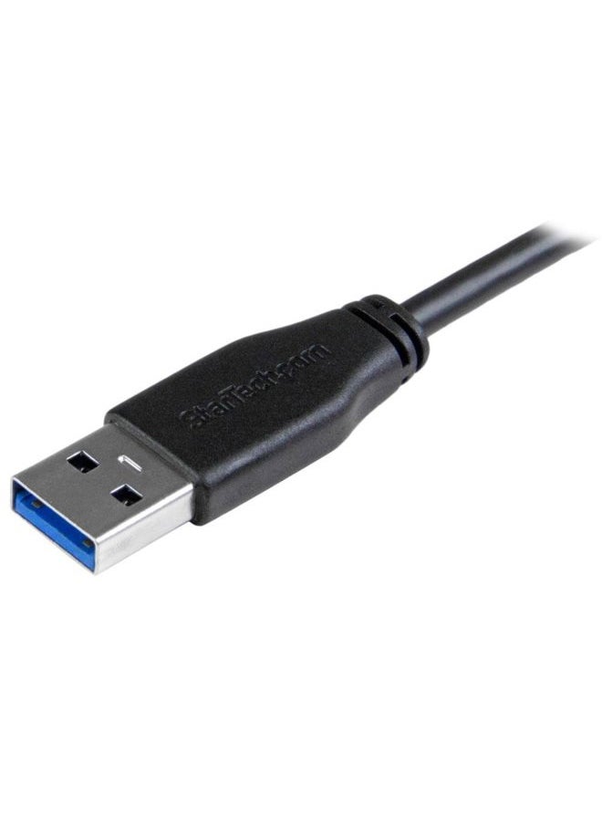 StarTech 0.5m 20in Slim Micro USB 3.0 Cable M/M - Left-Angle Micro-USB - USB 3.0 A to Micro B - Angled Micro USB - USB 3.1 Gen 1 5Gbps (USB3AU50CMLS), Black, 20in / 50cm  - Image 4