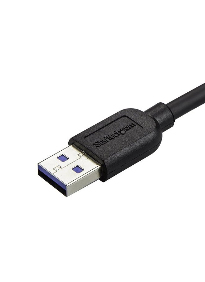 StarTech 0.5m 20in Slim Micro USB 3.0 Cable M/M - Left-Angle Micro-USB - USB 3.0 A to Micro B - Angled Micro USB - USB 3.1 Gen 1 5Gbps (USB3AU50CMLS), Black, 20in / 50cm  - Image 3