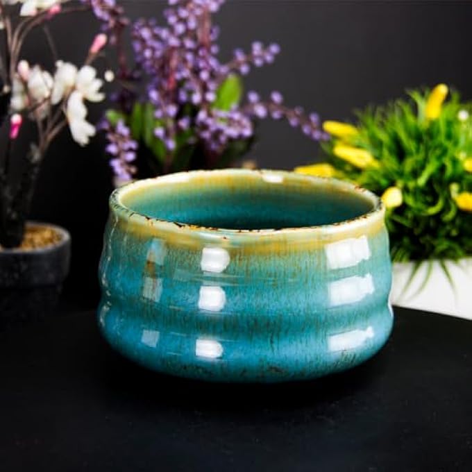 تيلاند وعاء ماتشا سيراميكي متين للشاي الأزرق ماتشا احتفالي للطهي جوكو يابوكيتا 05 لتر أزرق - Image 5