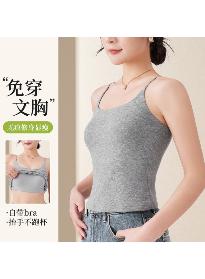 Fenton versatile Women's Tank Top With Built-in Pads - Wearable As Outerwear Camisole - Image 2