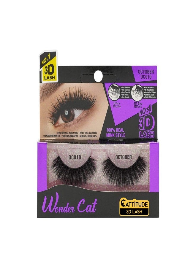 EBIN NEW YORK CATTITUDE 3D LASHES October Wonder Cat Faux Mink False Eyelashes, Lightweight & Reusable, Cruelty-Free - Image 1