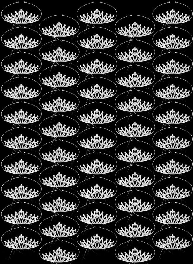 تونديامو تيجان تونديمو 50 قطعة بالجملة للبنات، تيجان أميرة مرصعة بأحجار الراين، طوق رأس قابل للتعديل والثني، إكسسوار شعر للأطفال - Image 1