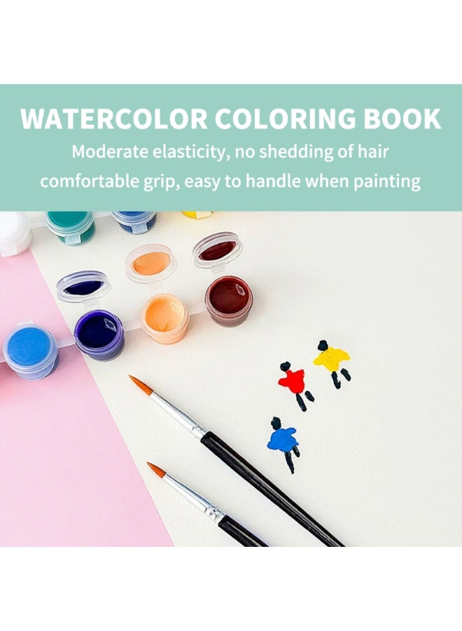 4 دفاتر رسم بالألوان المائية ذات مواضيع مختلفة دفاتر رسم توضيحي كرتوني كرتوني توضيحي كرتوني مع أنماط فريدة للرسم الفني والتعبير الإبداعي - Image 3