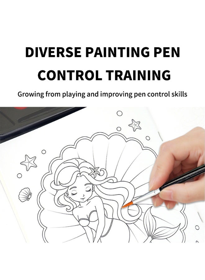4 دفاتر رسم بالألوان المائية ذات مواضيع مختلفة دفاتر رسم توضيحي كرتوني كرتوني توضيحي كرتوني مع أنماط فريدة للرسم الفني والتعبير الإبداعي - Image 5