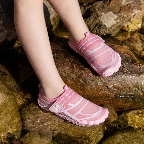 Stelle Kids Water Shoes Boys Girls Swim Hiking Aqua Socks Quick Dry Toddler Barefoot Shoes（Pink，13ML） - Image 2